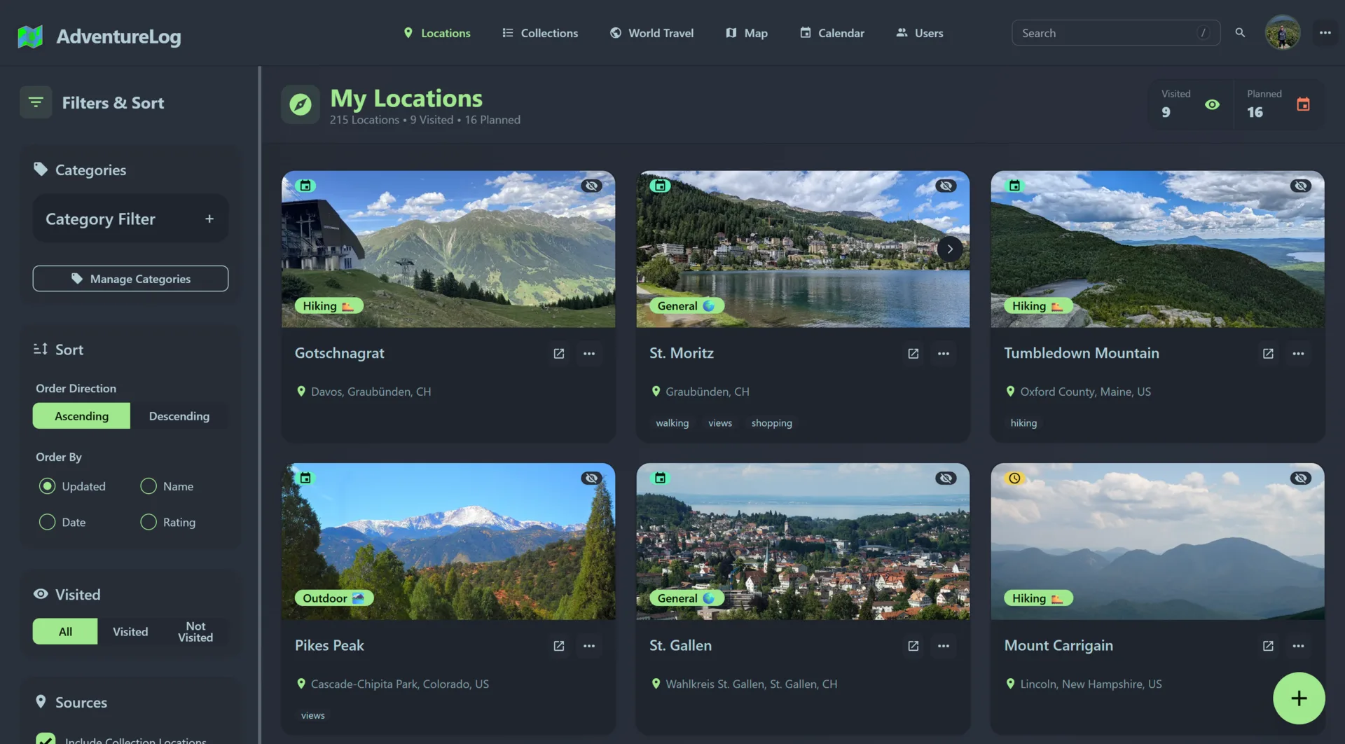 AdventureLog screenshot