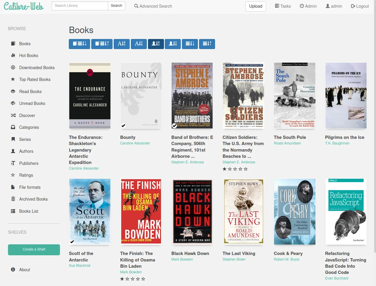 Calibre-web screenshot