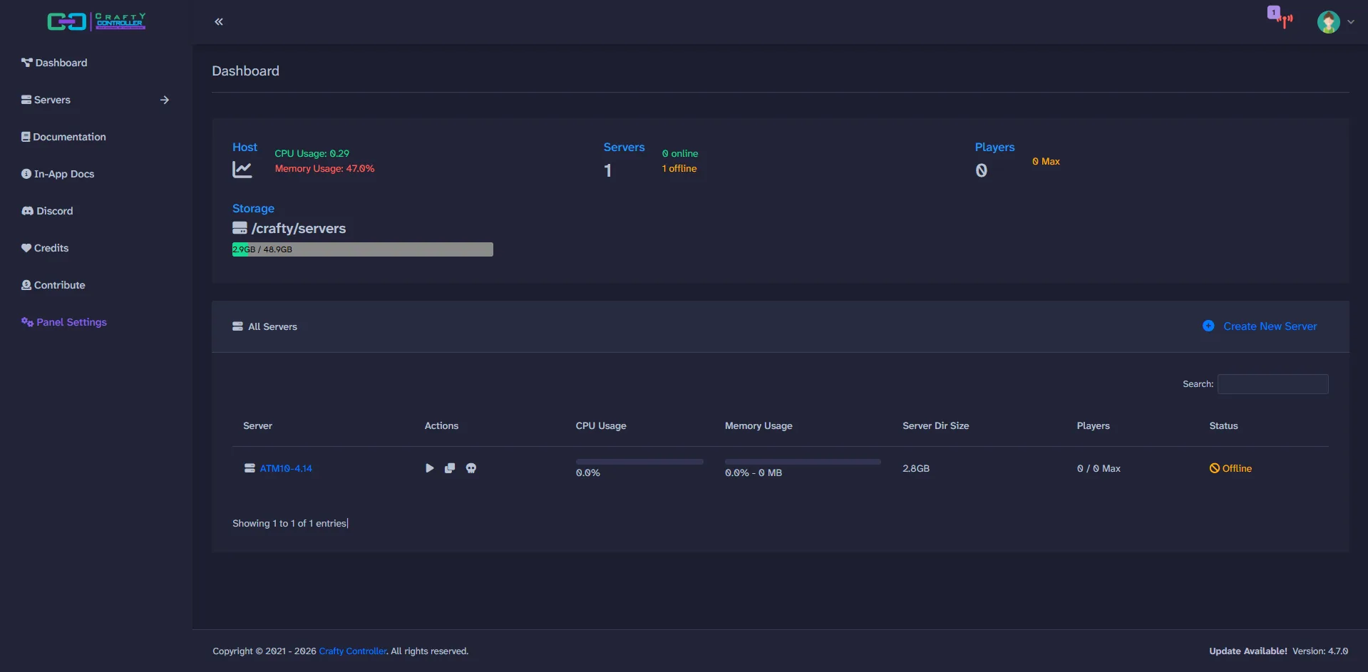 Crafty Controller screenshot